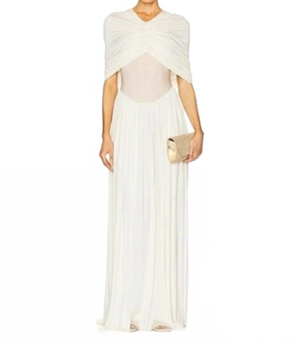 NEW HELSA philomena off shoulder maxi dress in vanilla